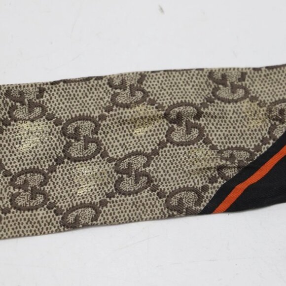 GUCCI Twill Monogram GG Bees Twill Neck Bow Scarf (CSC039343) - Picture 9 of 10
